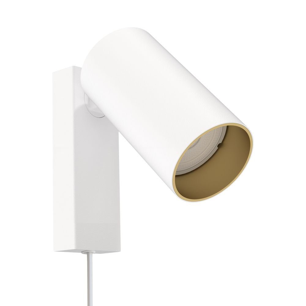 Wandlampe GU10 ohne mit Leselampe Gold Wandstrahler Leuchtmittel, COLENE, Weiß Bett Schalter Licht-Erlebnisse verstellbar in