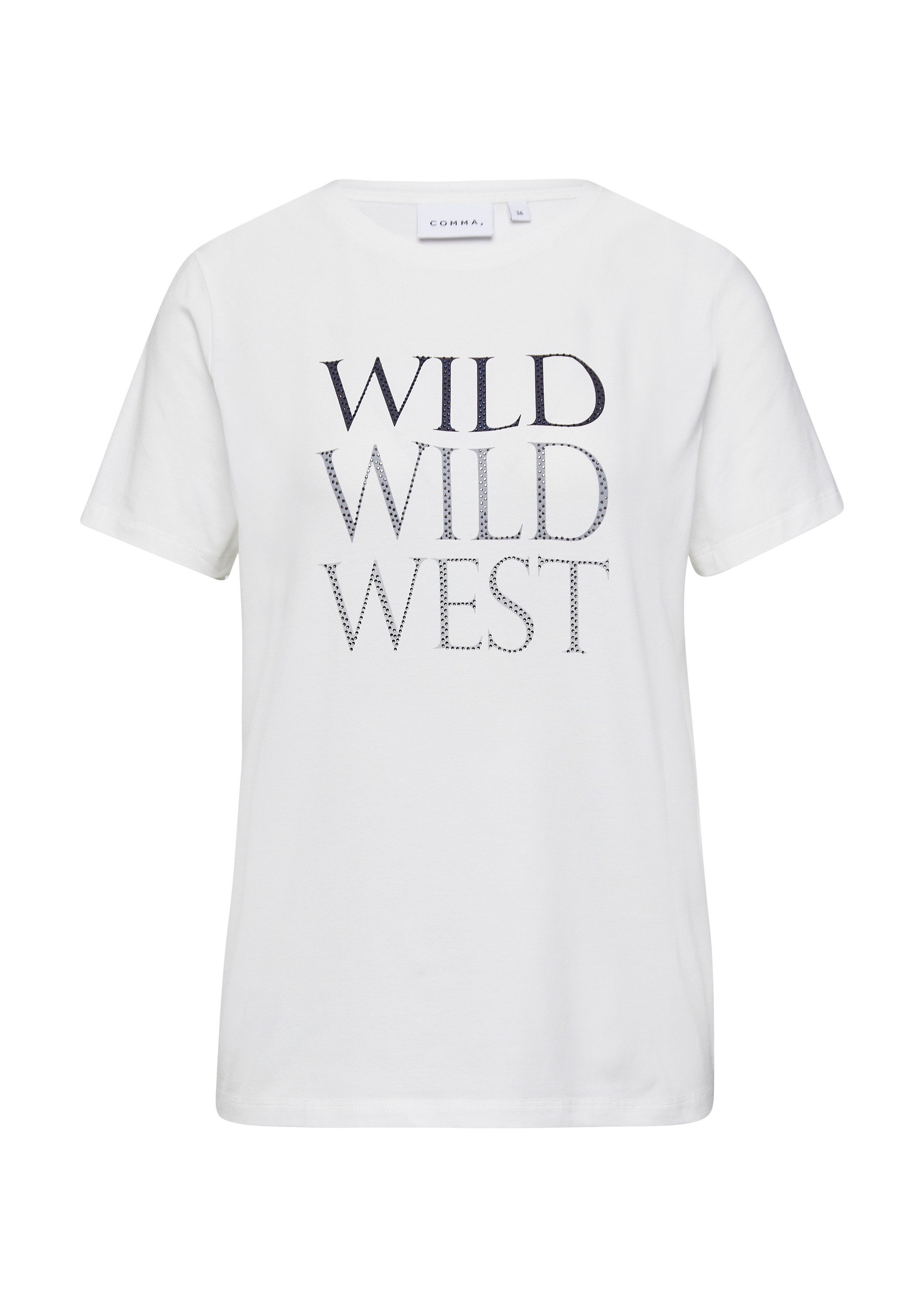 comma Kurzarmshirt T-Shirt T-Shirt mit Frontprint aus Baumwollmix günstig online kaufen