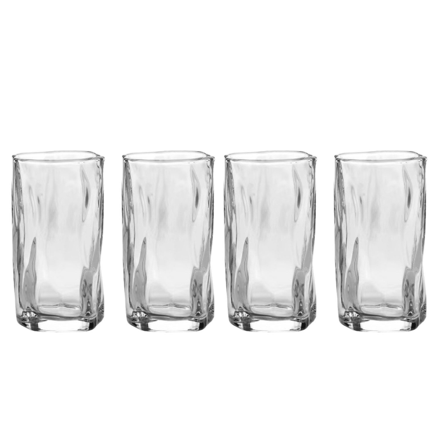 Zoha Glas Diamond Clear Glas Trinkgläser Cocktailgläser, 4-tlg., Glas, Hitzebeständig Eiskaffeegläser Tee Wasser Saft Kaffee – Bild 2 von 5