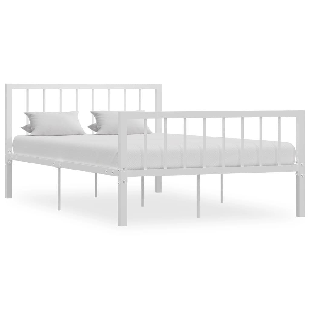 vidaXL Bettgestell, Bettrahmen Weiß Metall 120x200 günstig online kaufen