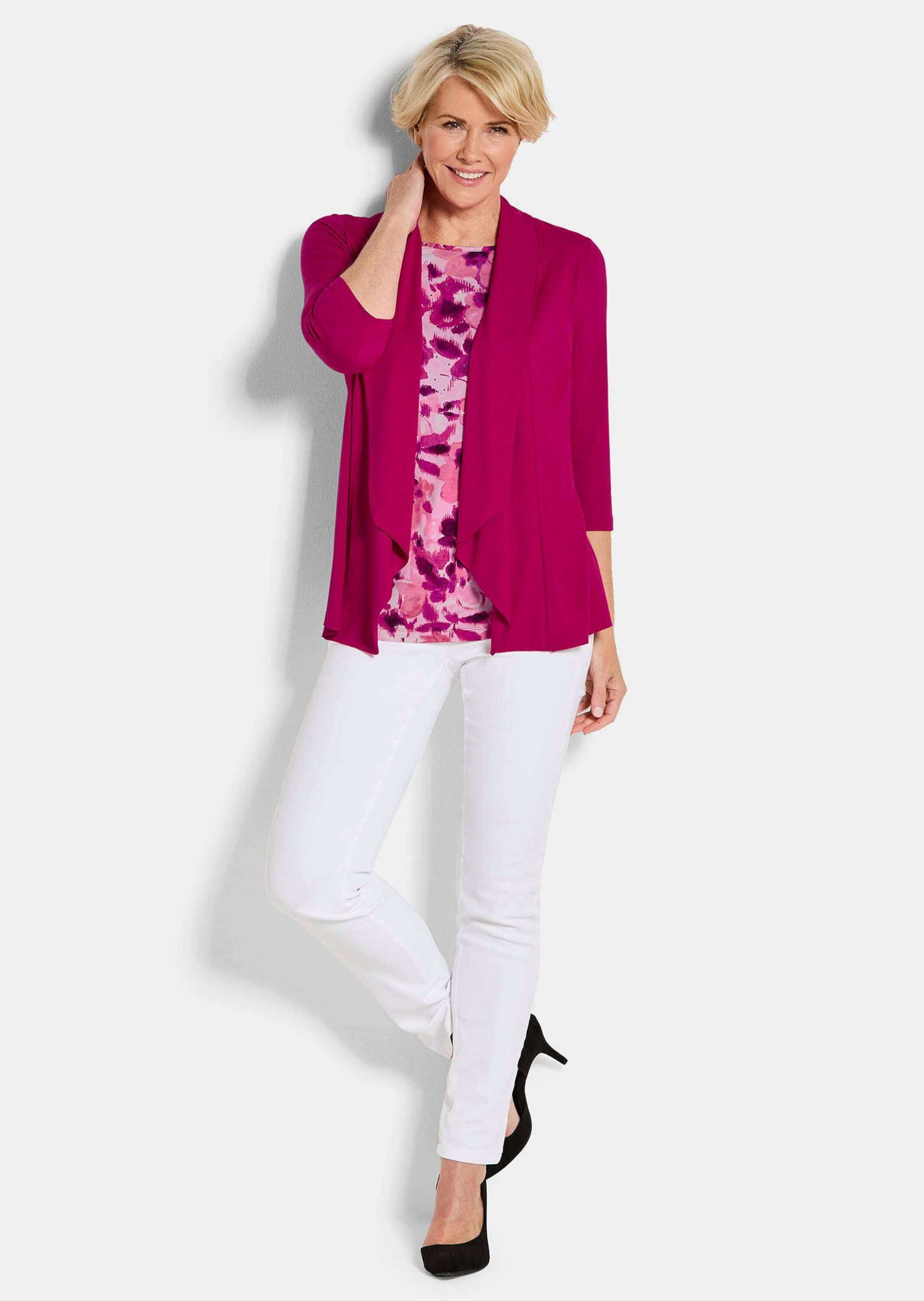 GOLDNER Longshirt Viskoseshirt in Twinset-Optik 2-in-1-Shirt mit U-Boot-Aus günstig online kaufen