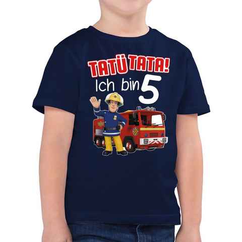 Shirtracer T-Shirt Tatü Tata! Ich bin 5 - rot Feuerwehrmann Sam Jungen