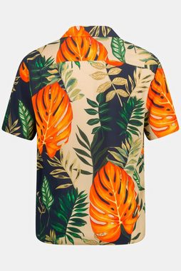 JP1880 Kurzarmhemd Hemd Beachwear Halbarm floraler Print Cuba-Kragen