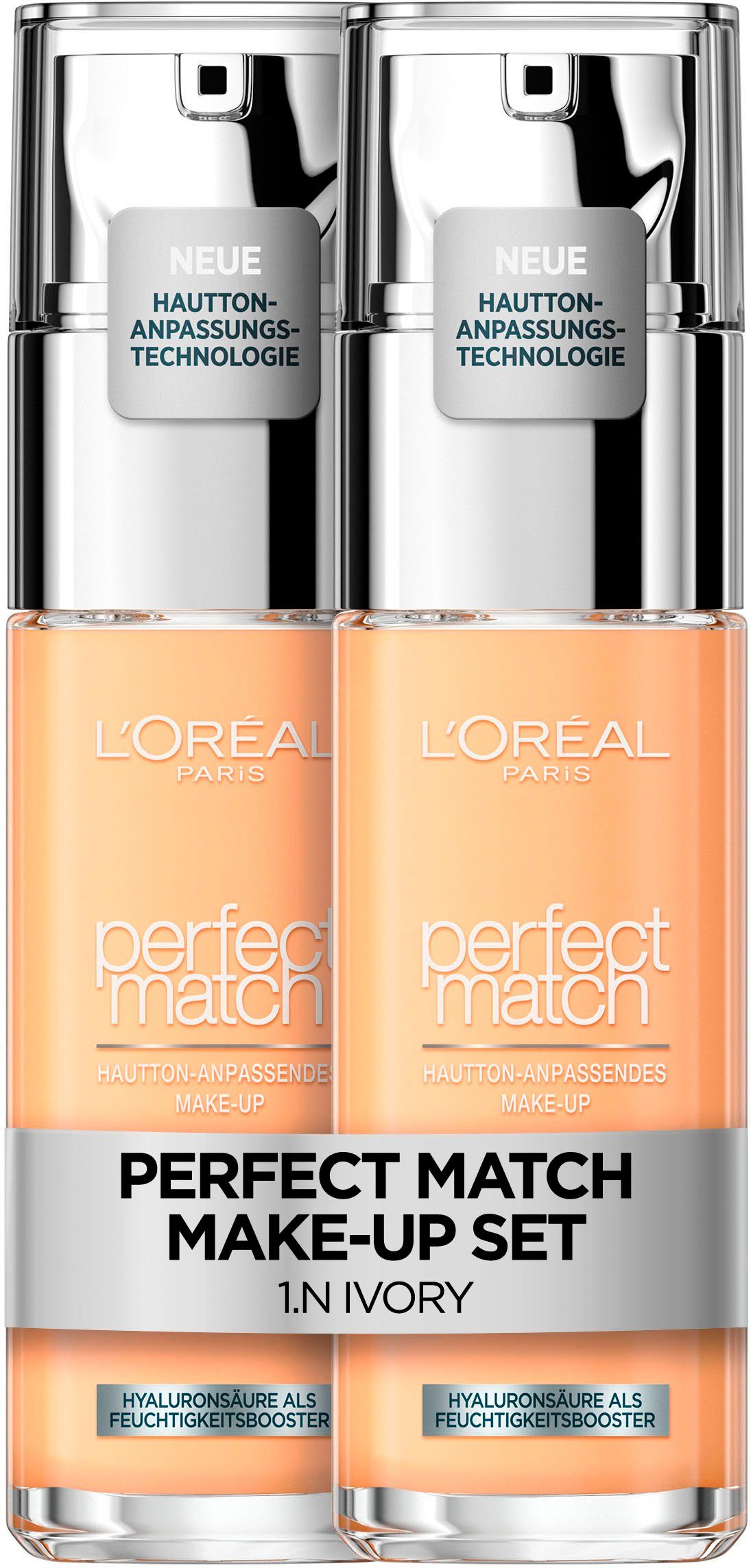 L'ORÉAL PARIS Foundation PERFECT MATCH FOUNDATION, Doppelpack, mit langanhaltender Formel