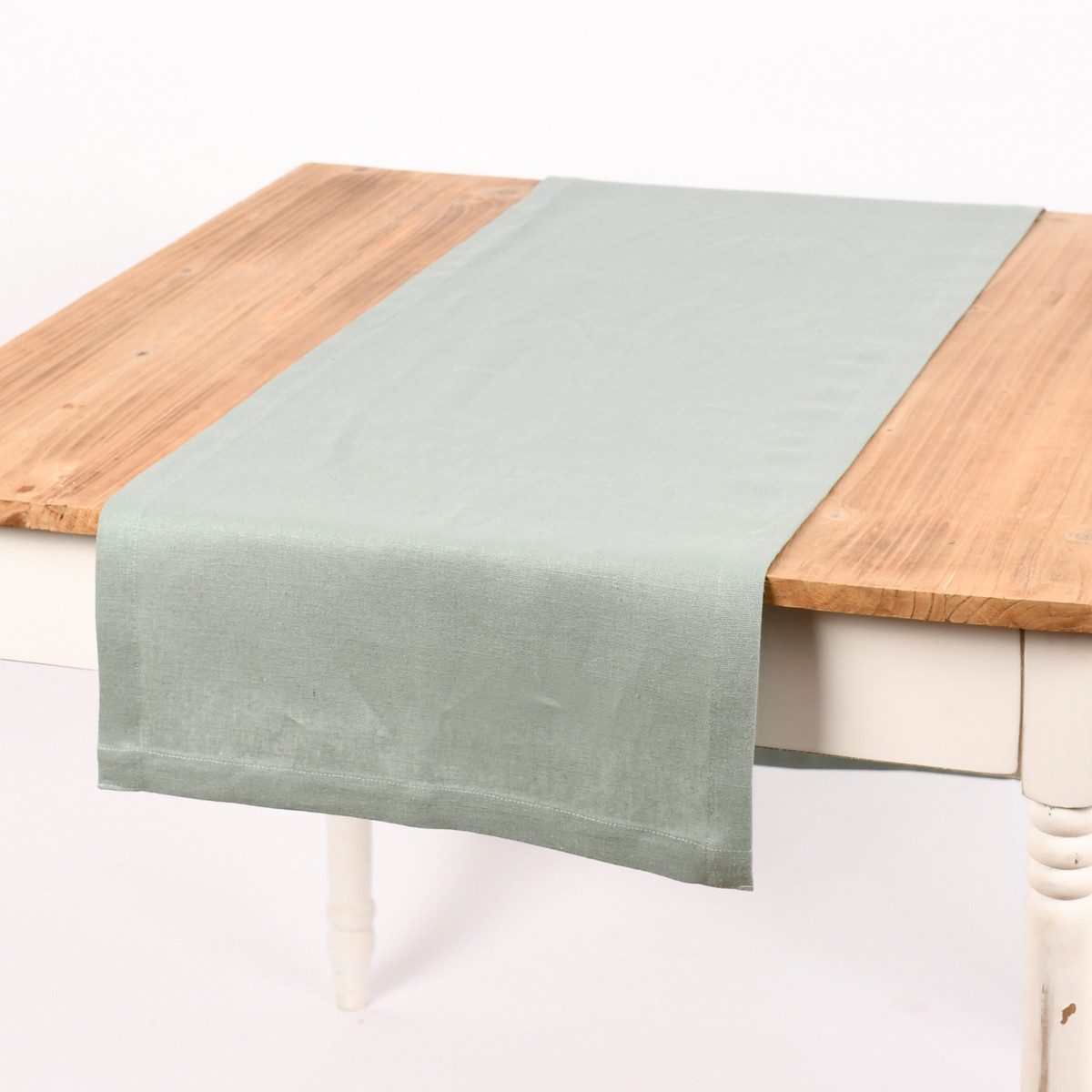 Tischläufer Magma Tischläufer Leinen LION einfarbig mintgrün 40x145cm