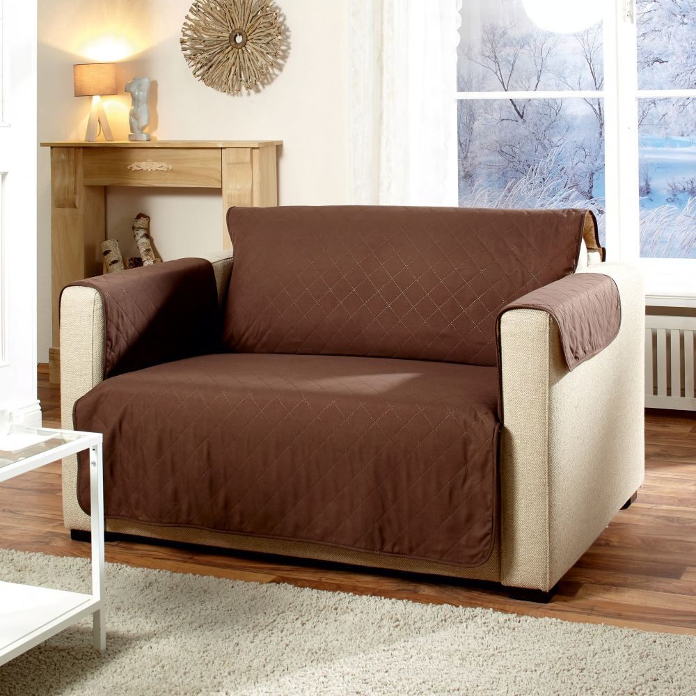 Wohnglücklich Sofaschoner, Wende-Schutzdecke braun/beige