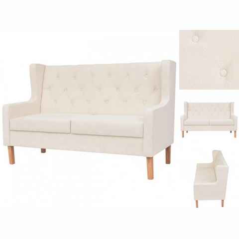 vidaXL Sofa 2-Sitzer-Sofa Stoff Cremeweiß Couch