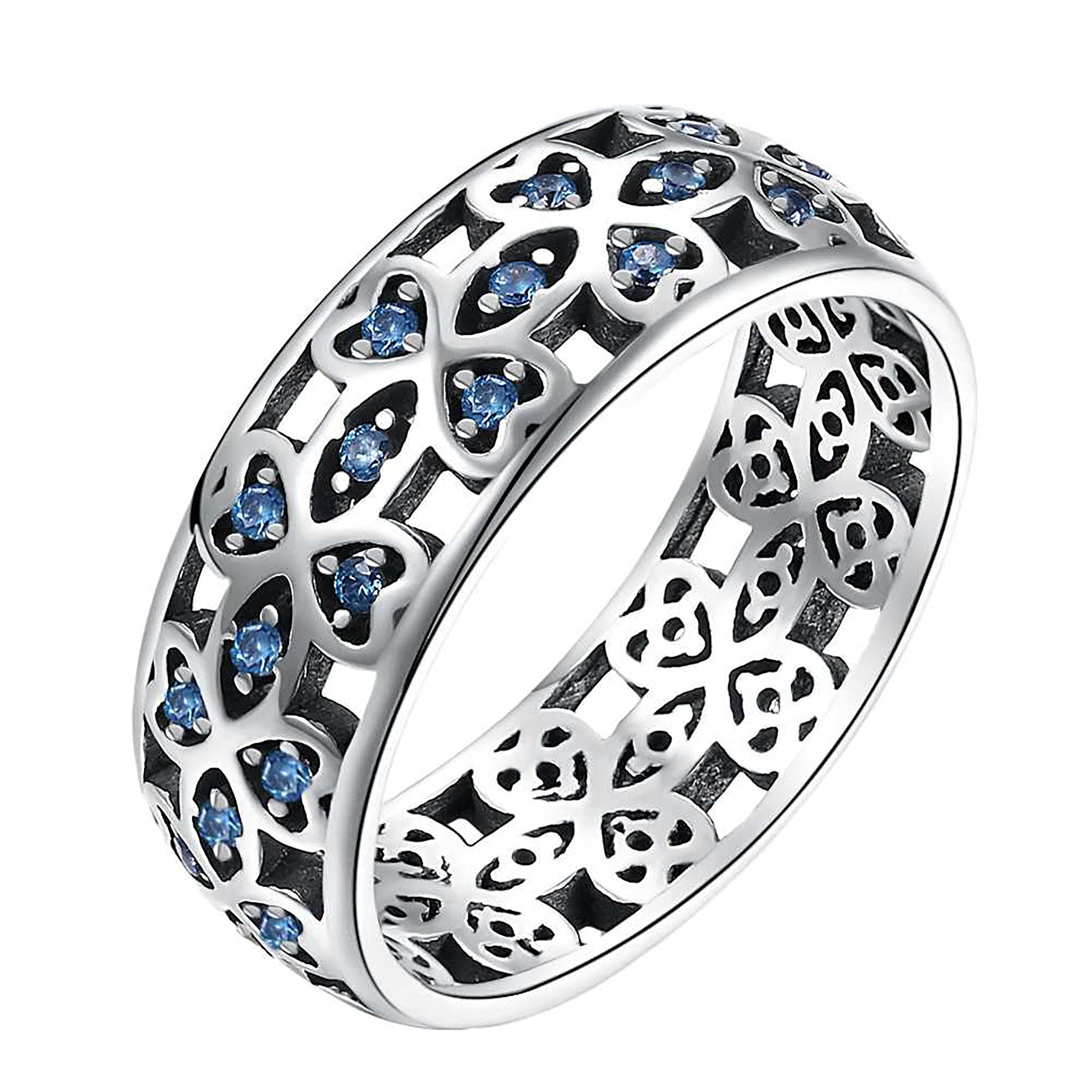 blauem Zirkon mit Tapferer Kreativer Ping Fingerring Ring