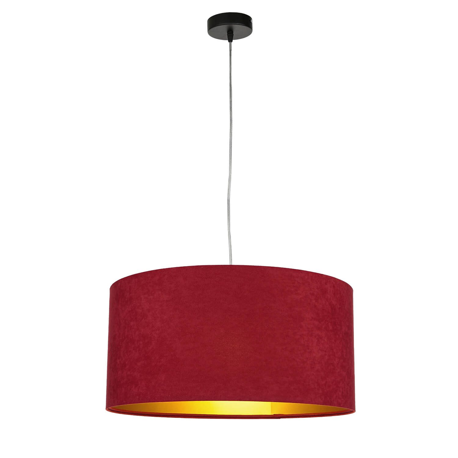 Licht-Erlebnisse Pendelleuchte AIMEE, ohne Leuchtmittel, Runde Hängelampe Rot Gold Stoff retro Schlafzimmer Wohnzimmer Lampe. € 99,95