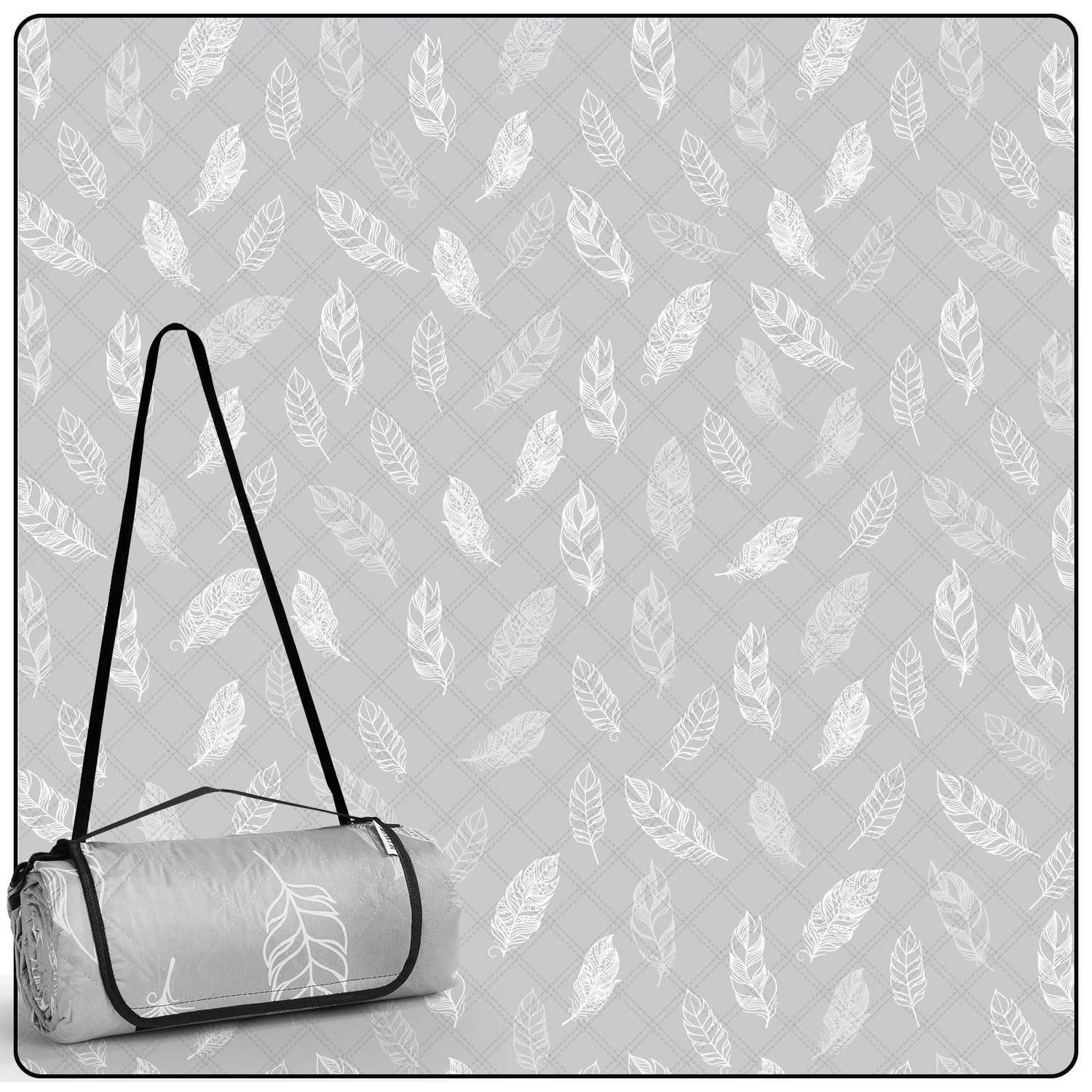 Picknickdecke Picknickdecke wasserdicht waschbar Grau 200 x 200 cm Quadratisch, LuxusKollektion