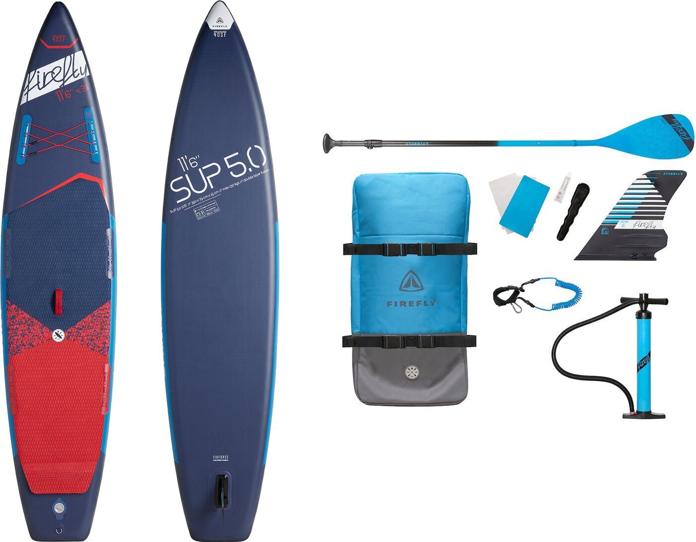 FIREFLY SUP-Board SUP-Board iSUP 5.0 11,6 BLUE PETROL/RED/WHIT