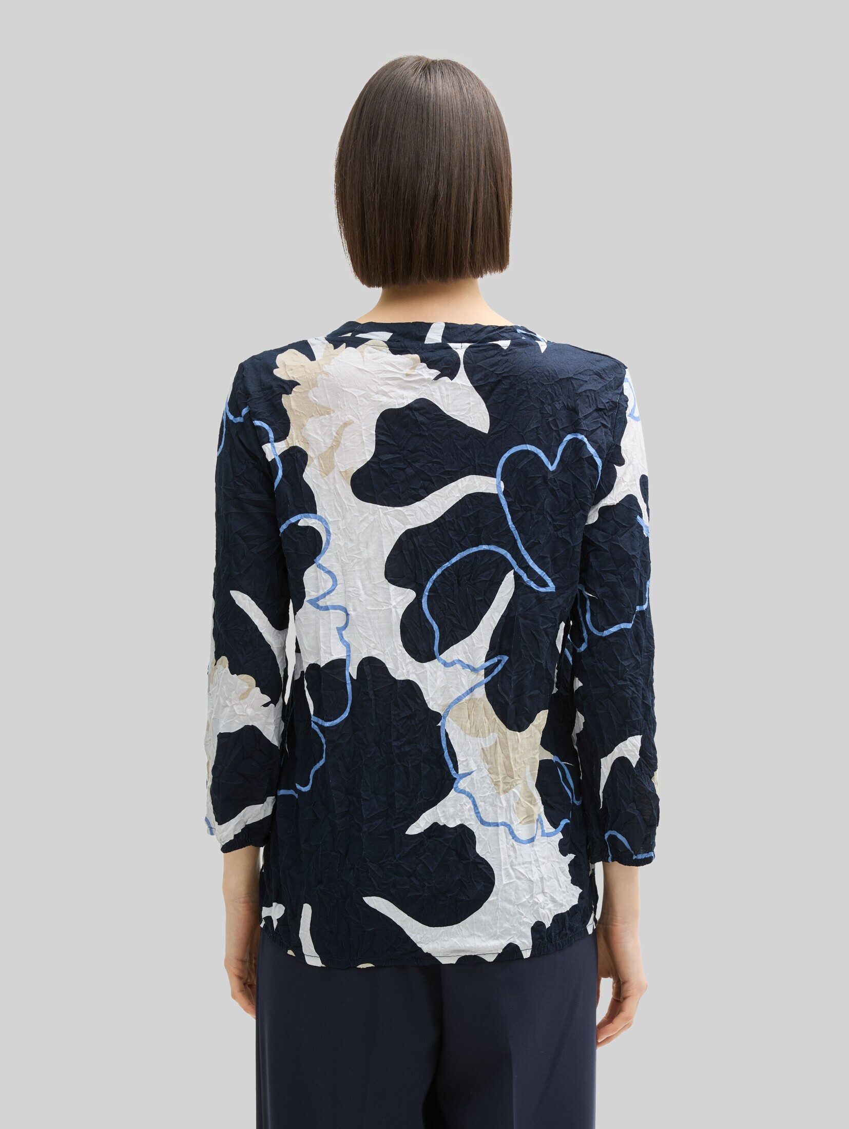 TOM TAILOR 3/4-Arm-Shirt T-Shirt Crinkle Blusenshirt