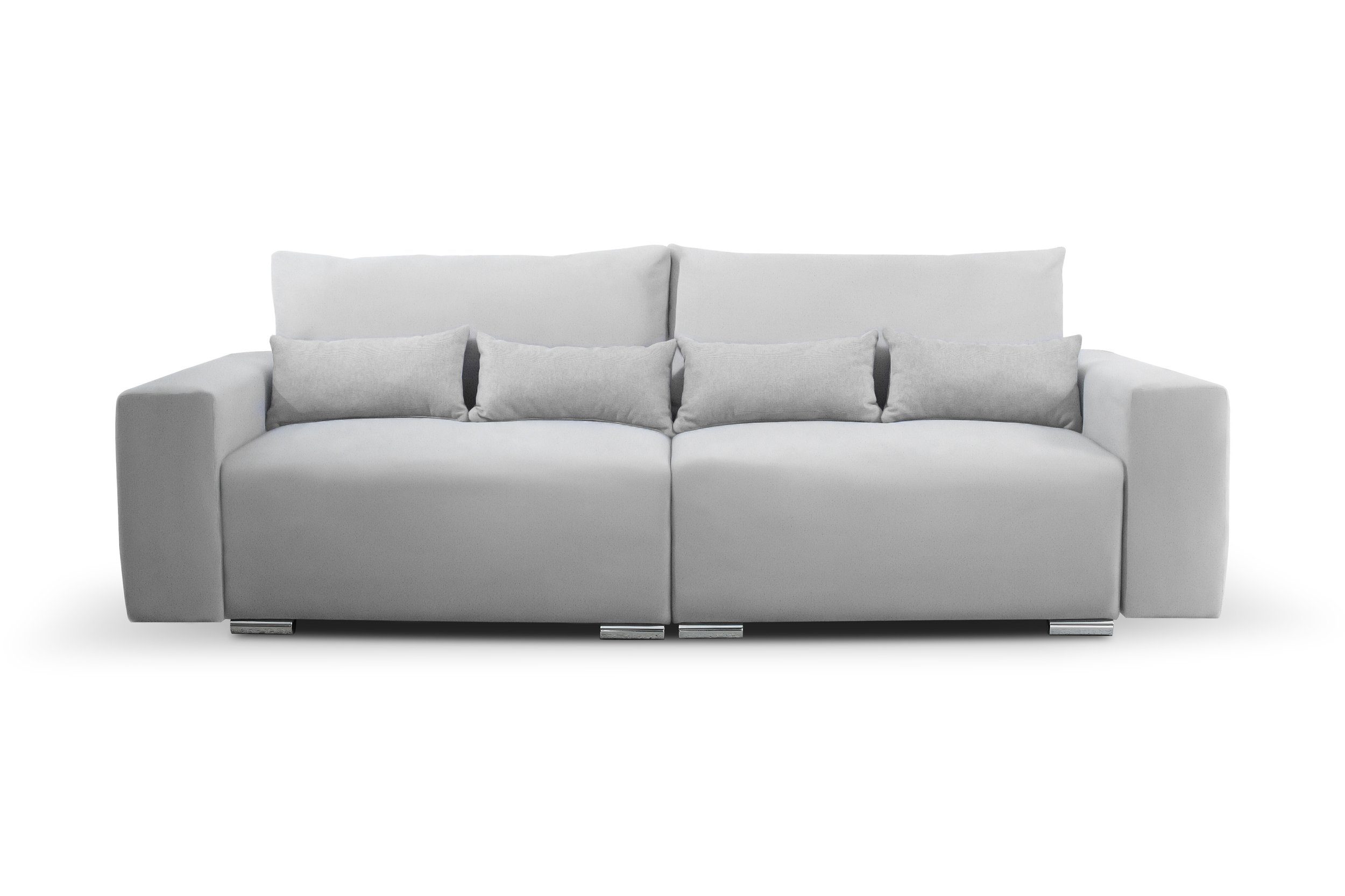 mit 3-Sitzer Bettfunktion Kissen, Sofa, frei Stylefy 2-Sitzer, stellbar, Modern Raum Design, im inklusive Korfu,