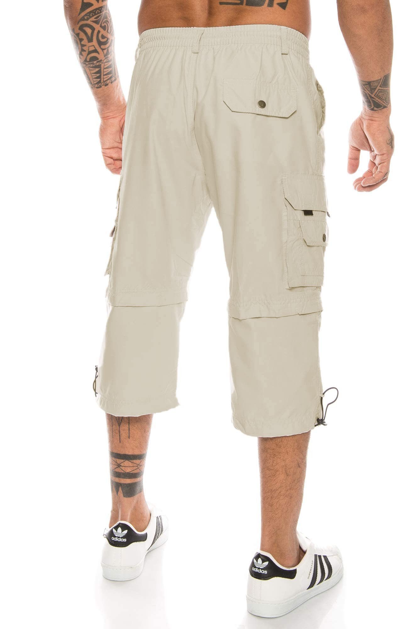 Kendindza Collection Cargobermudas Bermuda Shorts Herren Kurze Hose 3/4 Hose Cargo Taschen abnembare Beine kurze Hose Herren Cargoshorts Sommer