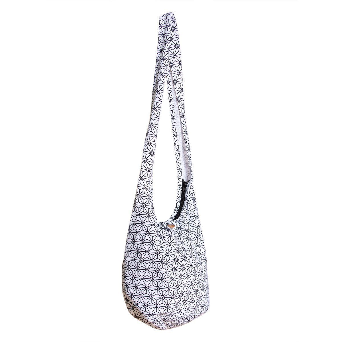 PANASIAM Schultertasche Geometrix Schulterbeutel aus 100% Baumwolle praktische Umhängetasche, In 2 Größen Beuteltasche auch als Wickeltasche und Handtasche geeignet