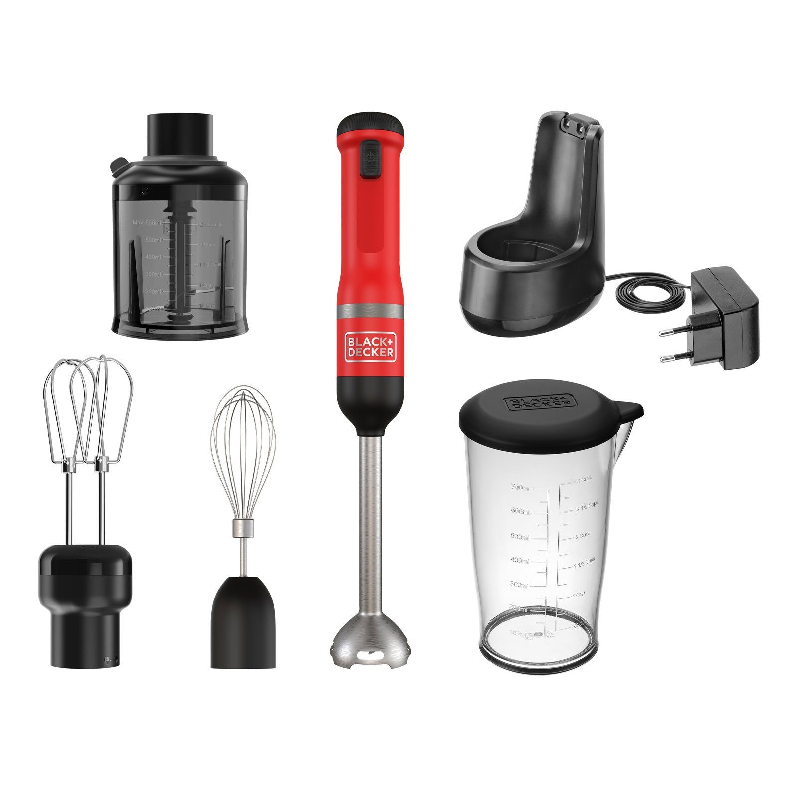 Black + Decker Handmixer Stabmixer-Set BCKM1014KR-QW 4er-Set Kitchen Wand™