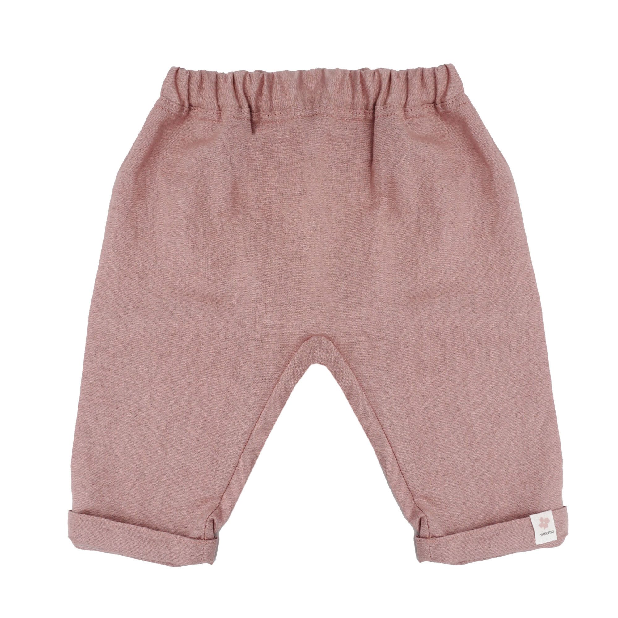 MAXIMO Stoffhose GOTS BABY-Krempelhose, uni Leinenoptik (1-tlg)