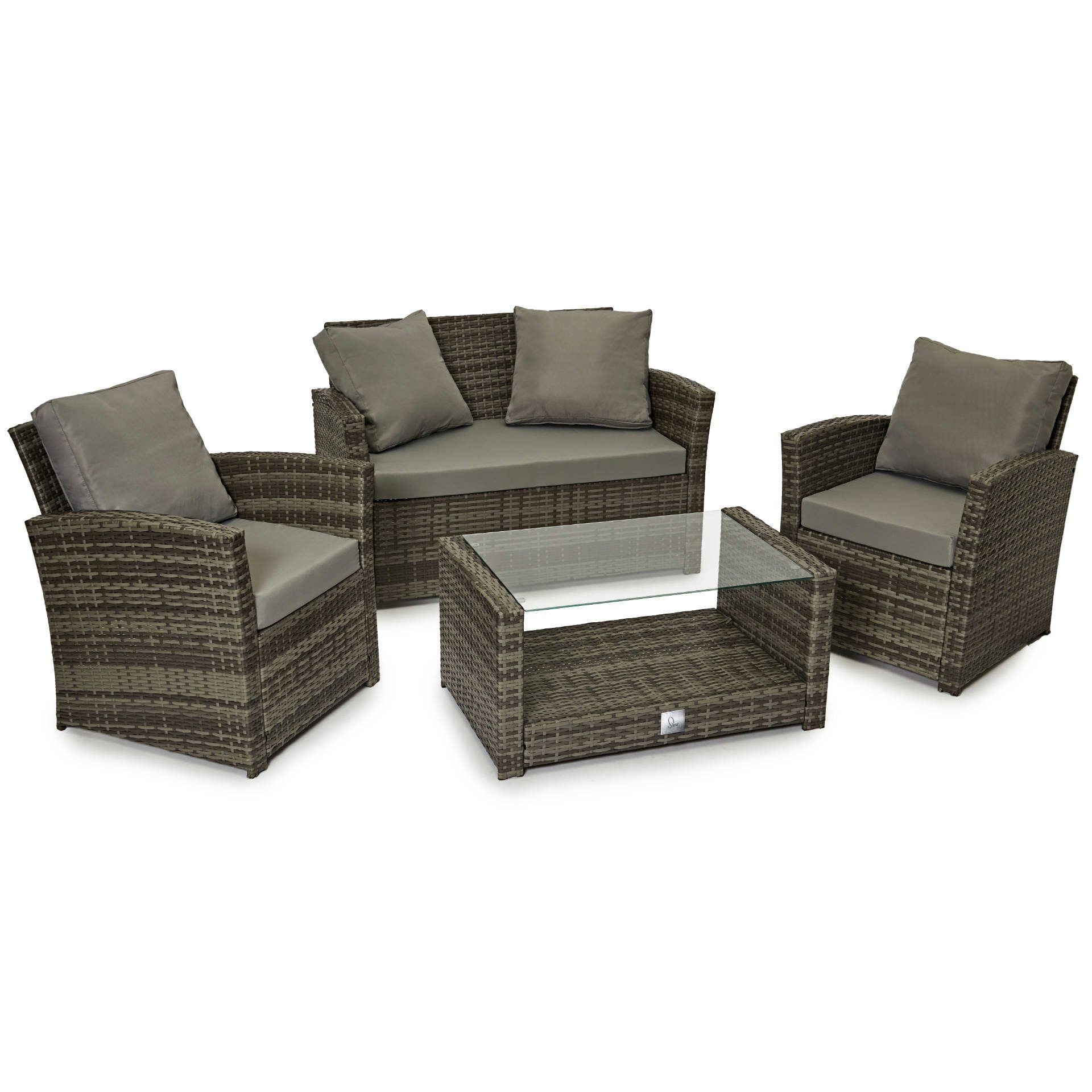 SVITA Loungeset ROMA, (Set, 4-tlg., Sitzlounge), Polyrattan, Gartenlounge, Möbel Set, Essgruppe, Outdoor Sitzmöbel