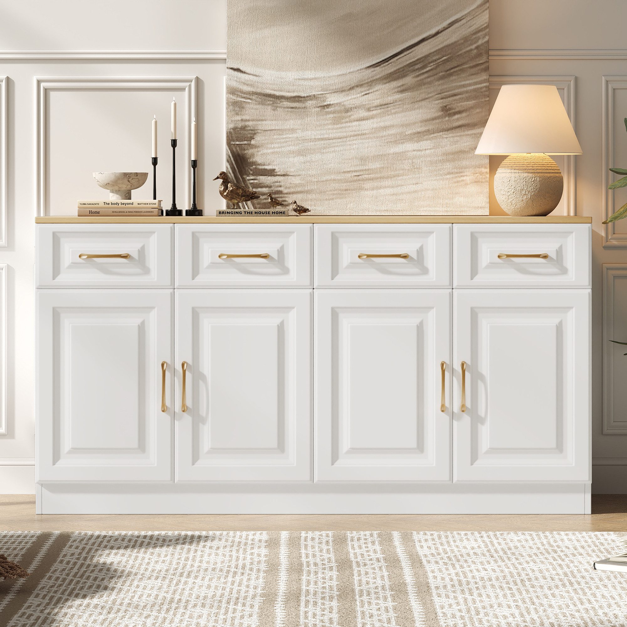 Merax Sideboard Anrichte Buffetschrank im Landhausstil günstig online kaufen