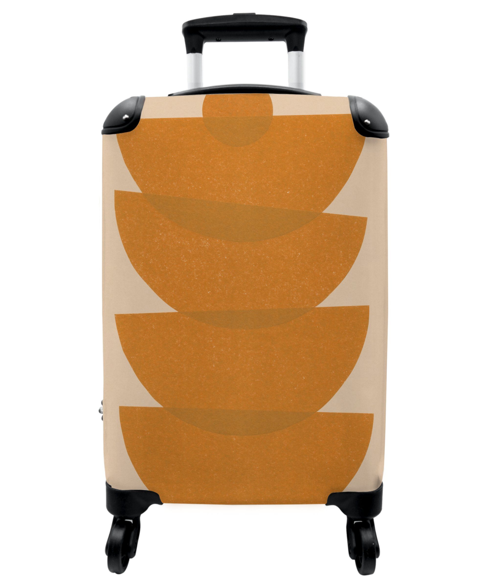 Formen - Rollen 4 NoBoringSuitcases.com© 4 - 55x35x20cm Rollen, Handgepäckkoffer Geometrie mit - Cabin Pastell, - Kleine Rollkoffer Gelb Trolley Handgepäck Reisekoffer