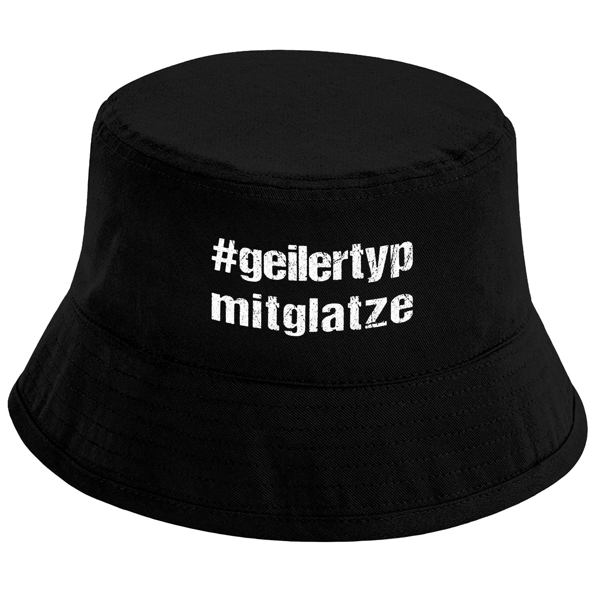 Herzbotschaft Sonnenhut Bucket Hat #geilertypmitglatze - Geiler Typ mit Glatze (Unisex Einheitsgröße, Sommerhut mit Spruch, Festivalhut, Fischerhut) für Damen & Herren