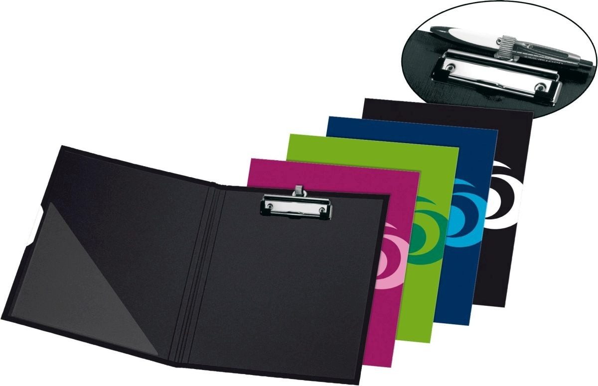 Schreibmappe Klemmbrettmappe A4 Fresh Colour farbig sortiert.