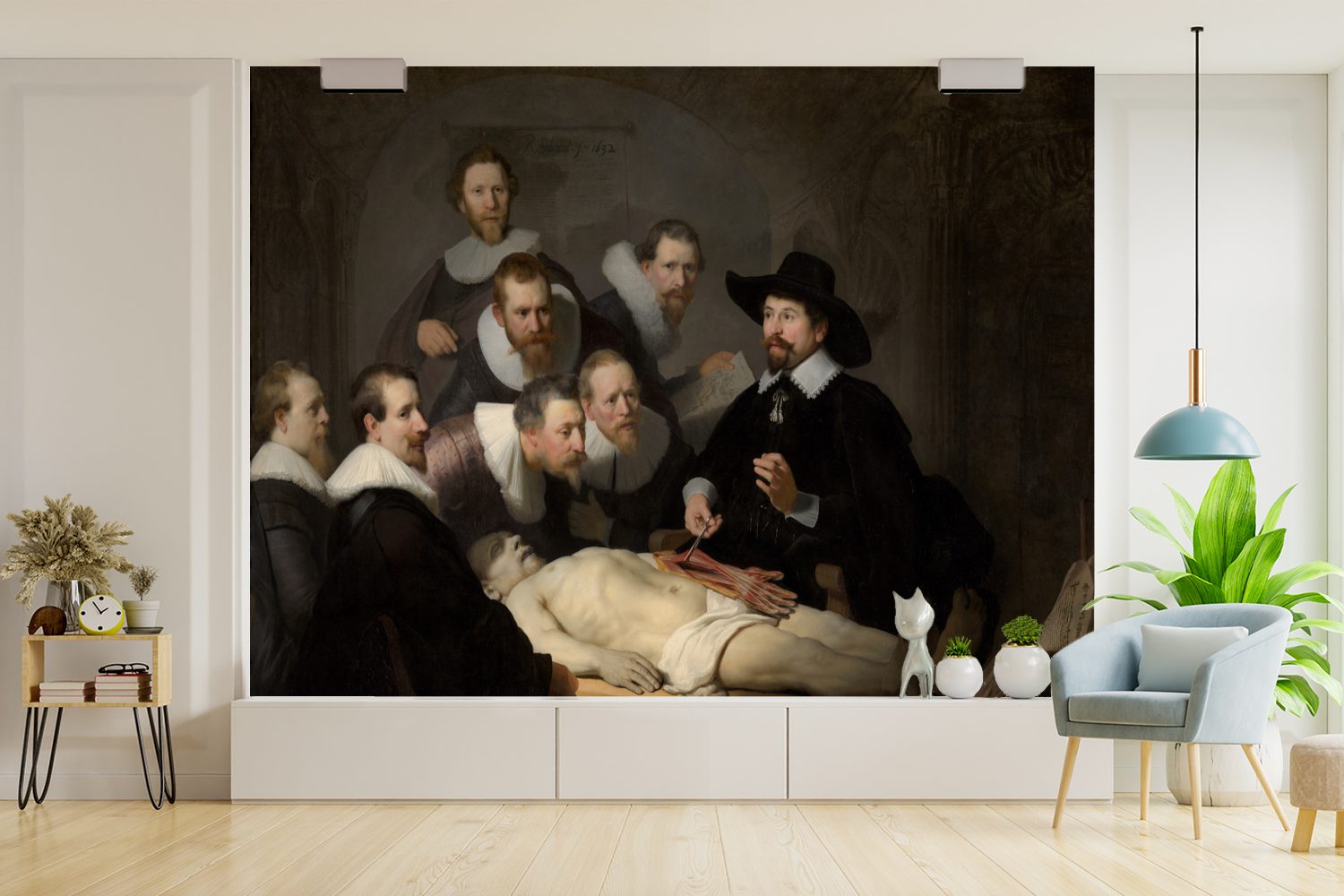 MuchoWow Fototapete Die Anatomiestunde van, Vliestapete Dr. St), Fototapete Rembrandt Nicolaes Matt, bedruckt, Gemälde - Tulp von Schlafzimmer für Wohnzimmer Küche, (7 von