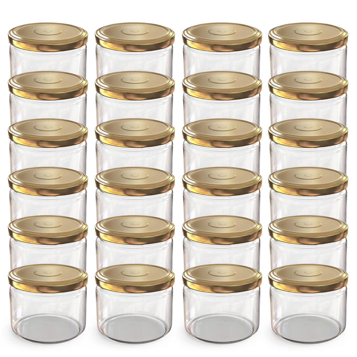 Oputec Einmachglas 24x 282ml Банки mit Schraubdeckel TO 82 Gold Банки для варенья, Glas / Metall