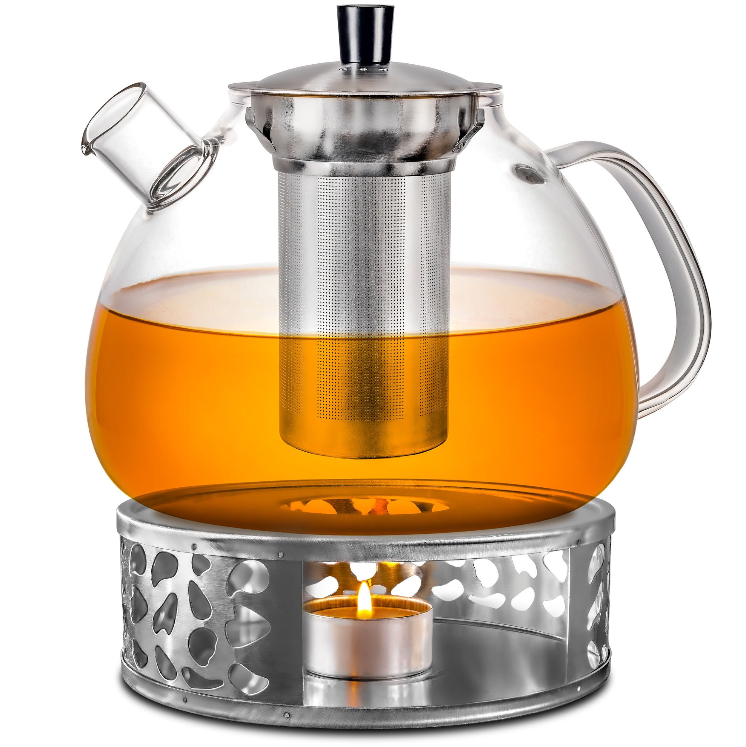 Cosumy Teestövchen Cosumy Stövchen Teewärmer mit Teelichthalter, Edelstahl - Hält Warm - für Tee, Kaffekannen & heiße Getränke