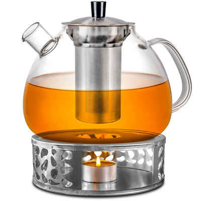 Cosumy Teestövchen Stövchen Teewärmer mit Kerzen & Teelichthalter (Kanne nicht enthalten), Edelstahl - Hält Warm - für Tee, Kaffekannen & heiße Getränke
