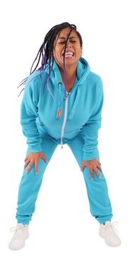 O'Poppy Jumpsuit Damen türkis (1-tlg) mit Kapuze und Eingrifftaschen