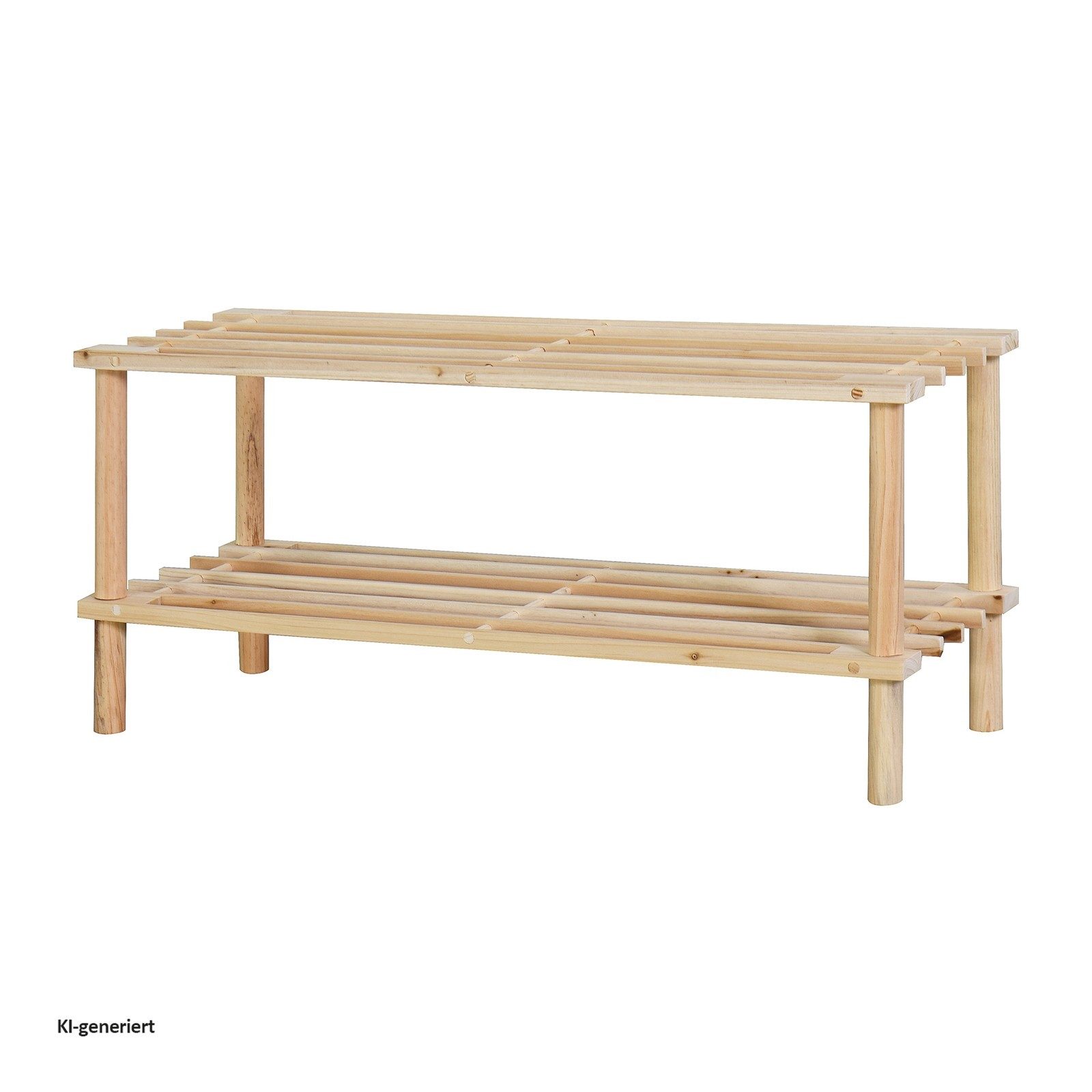 HTI-Living Schuhregal Schuhregal 2 Ebenen Anea Holz Natur, Stück 1-tlg., Schuhablage Bambus