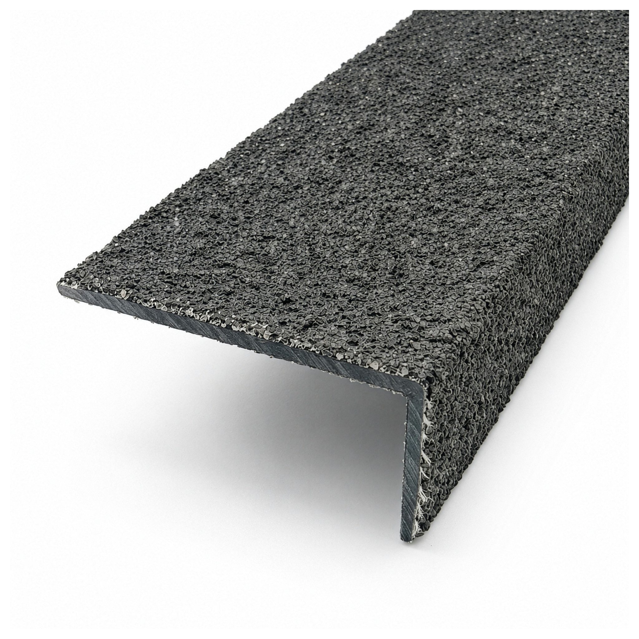 Floordirekt Treppenkantenprofil Core GFK rutschhemmend Aluminiumoxid Schwarz 70 x 30 mm, Ungebohrte Ausführung