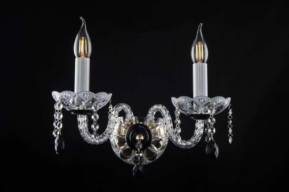 JVmoebel Wandleuchte Bohemia Antik Stil Wandleuchte aus Metall mit Luster-Design, Transparent-Amber, Made in Europa