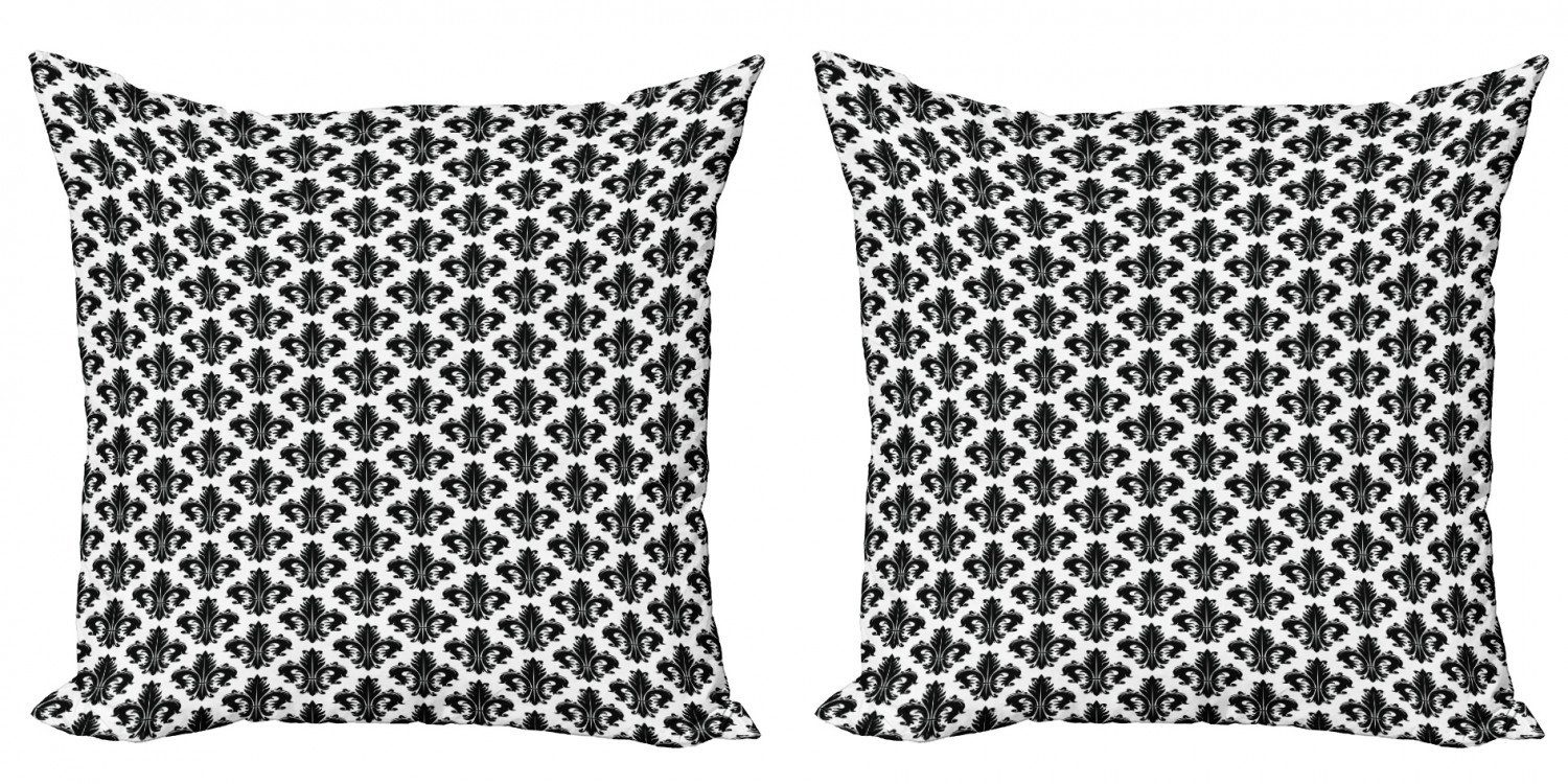 Kissenbezüge Modern Accent Doppelseitiger Digitaldruck, Abakuhaus (2 Stück), Fleur De Lis Royal Lily Pattern | Kissenbezüge