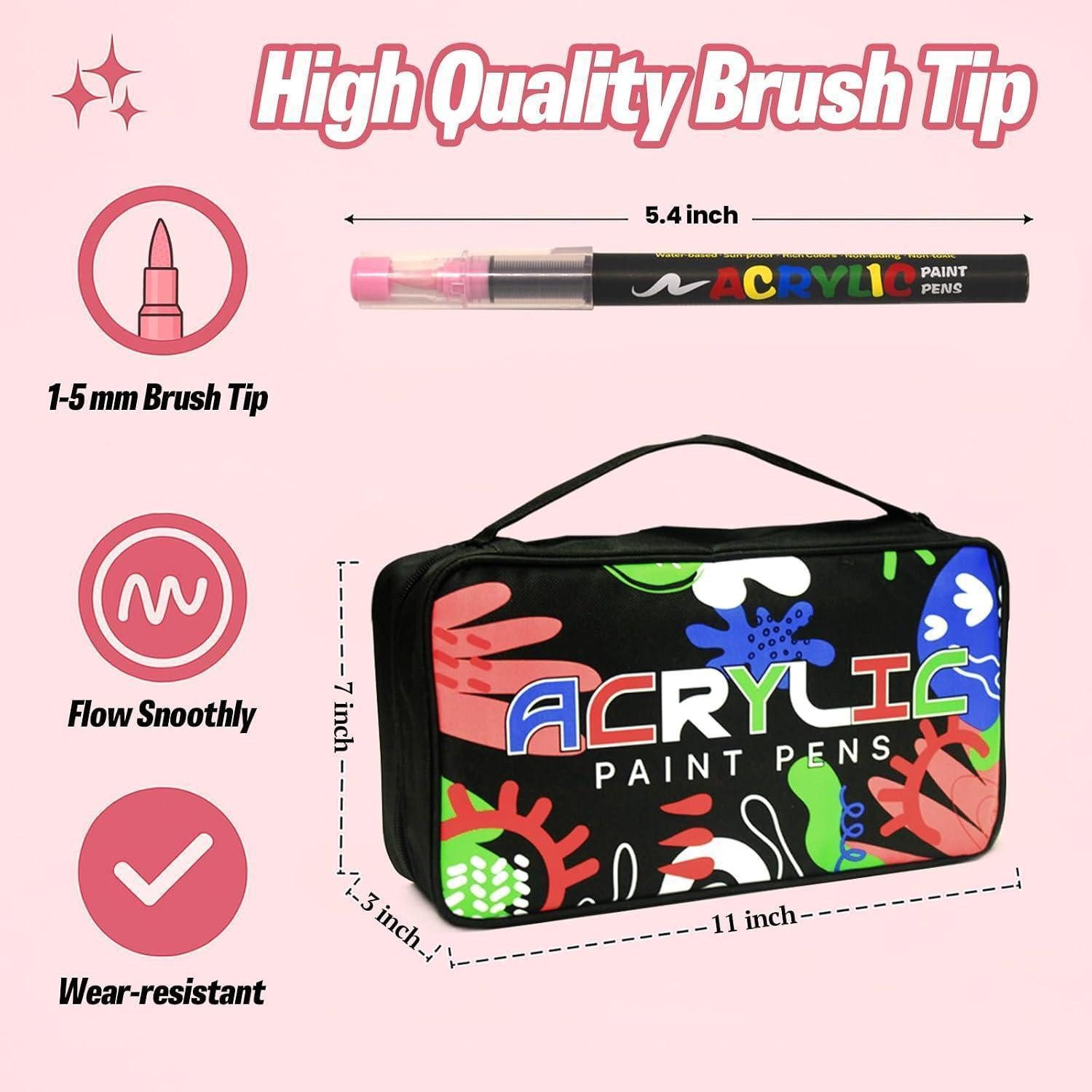 LuxusKollektion Marker Acrylstifte 120 Farben Pinselspitze wasserfest – Bild 5 von 5