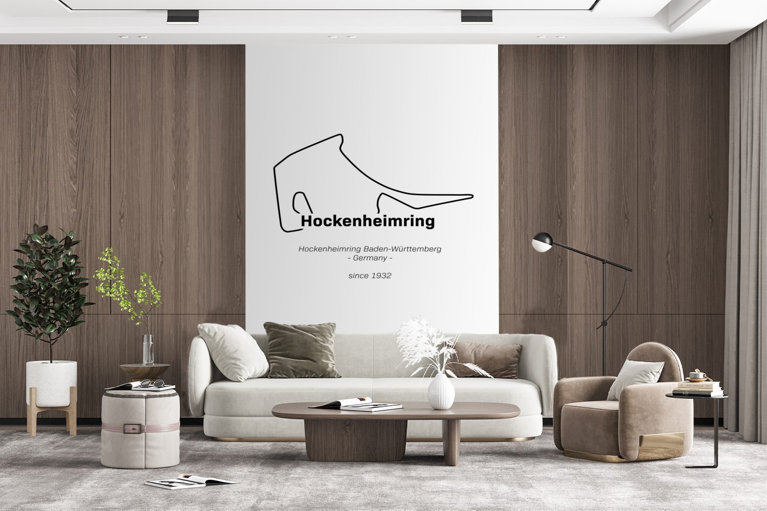 Wohnzimmer, St), für Tapete Montagefertig Wandtapete Formel bedruckt, (3 MuchoWow Vinyl - Fototapete - Rennstrecke, Deutschland 1 Matt,
