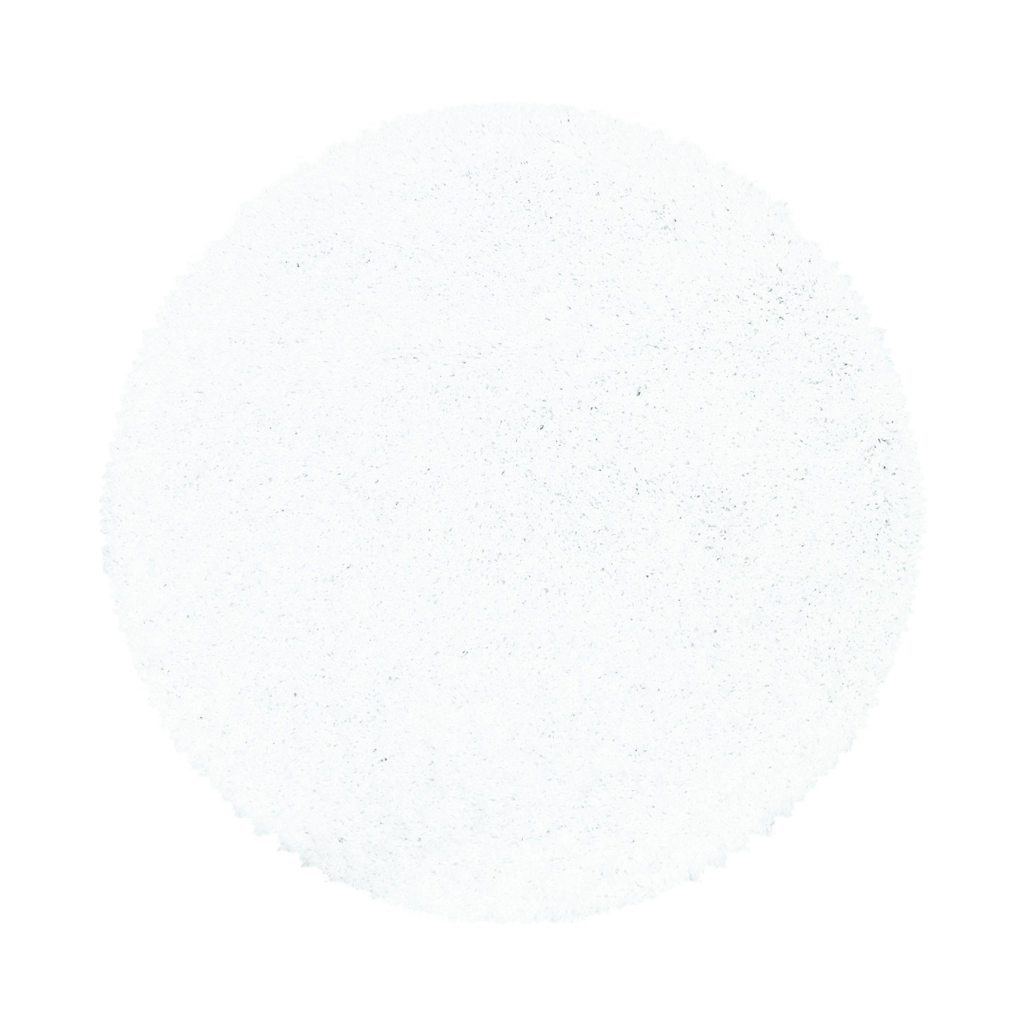 Hochflor-Teppich Unicolor - Einfarbig, Carpetsale24, Rund, Höhe: 30 mm, Einfarbig Runder Teppich Wohnzimmer Shaggy versch. farben und größen Weiß