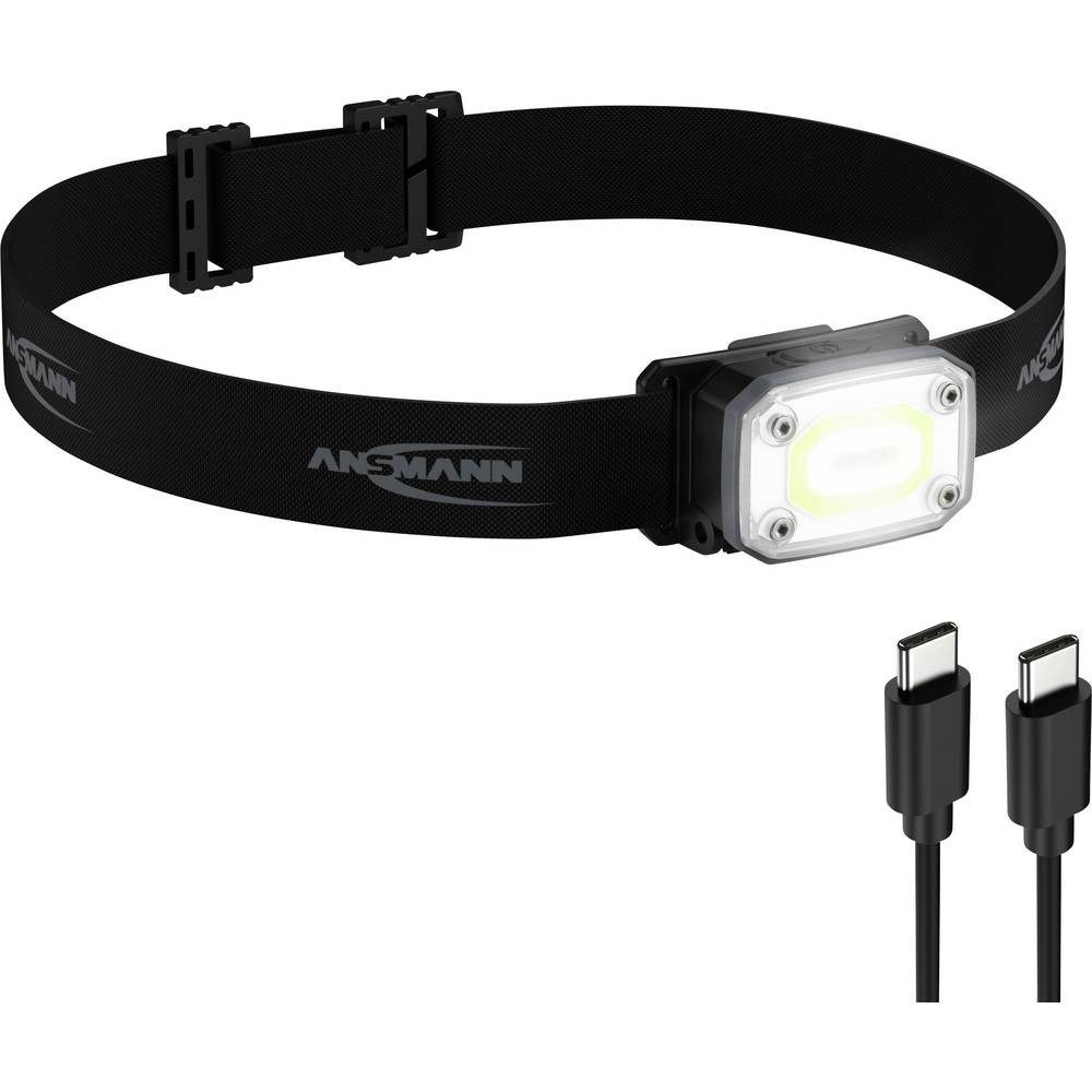 ANSMANN AG LED Stirnlampe HD350R 2in1 COB LED, LED Stirnlampe akkubetrieben 320 lm 3.5 h
