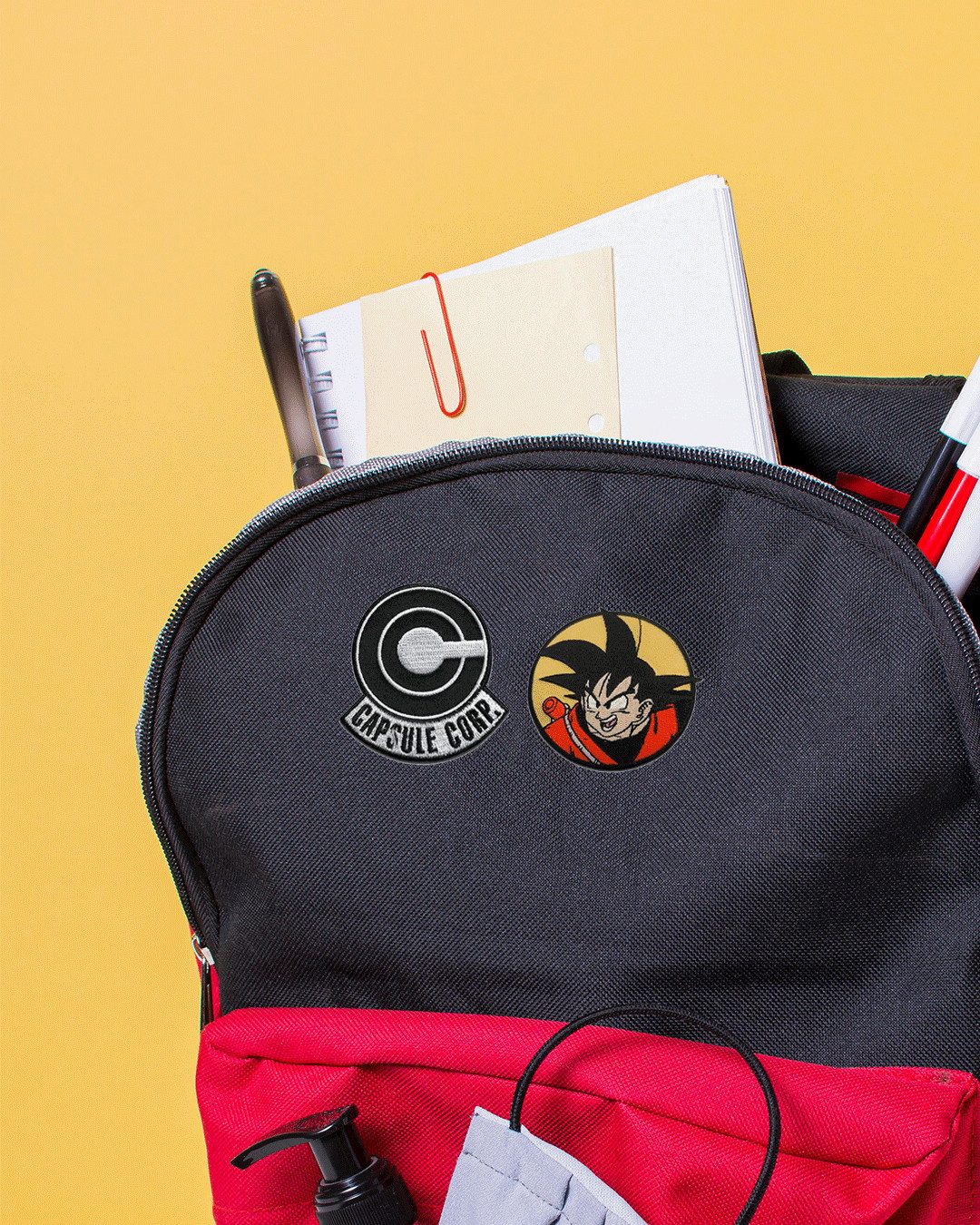 Dragon Ball Aufnäher Bügelbild, Aufbügler, Applikationen, Patches, Flicken, zum aufbügeln, Polyester, Dragon Ball © Capsule Corp - Größe: 6 x 6,2 cm