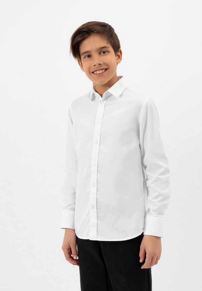 Gulliver Langarmhemd mit klassischem Design, Hemd mit Umlegekragen und  langem Knopfverschluss