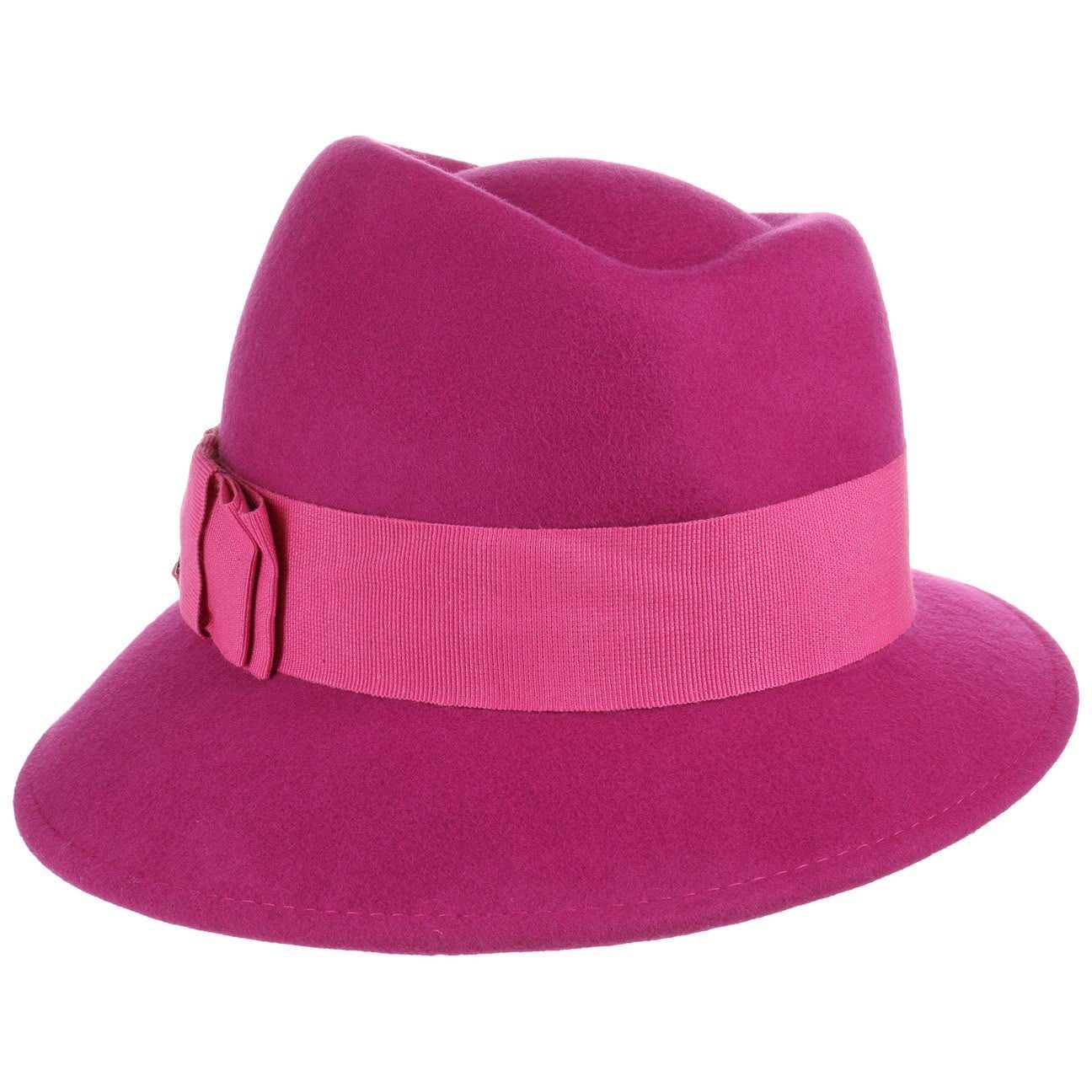 Lierys Ripsband, Italy Made in Filzhut fuchsia (1-St) Winterhut mit