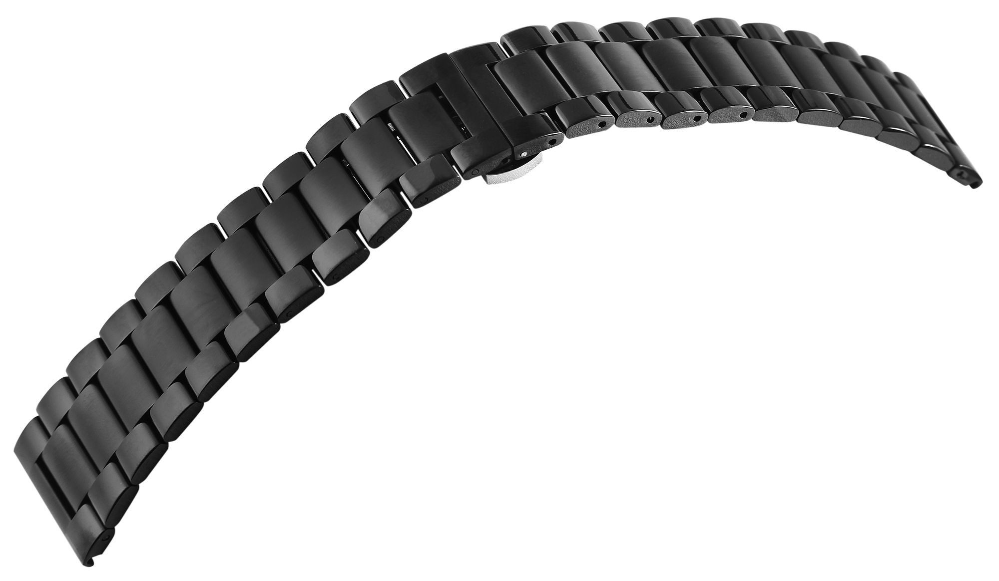 Engelhardt Uhrenarmband ET0004 Edelstahl, Butterfly-Faltschließe, schwarz, 18 mm - 24 mm