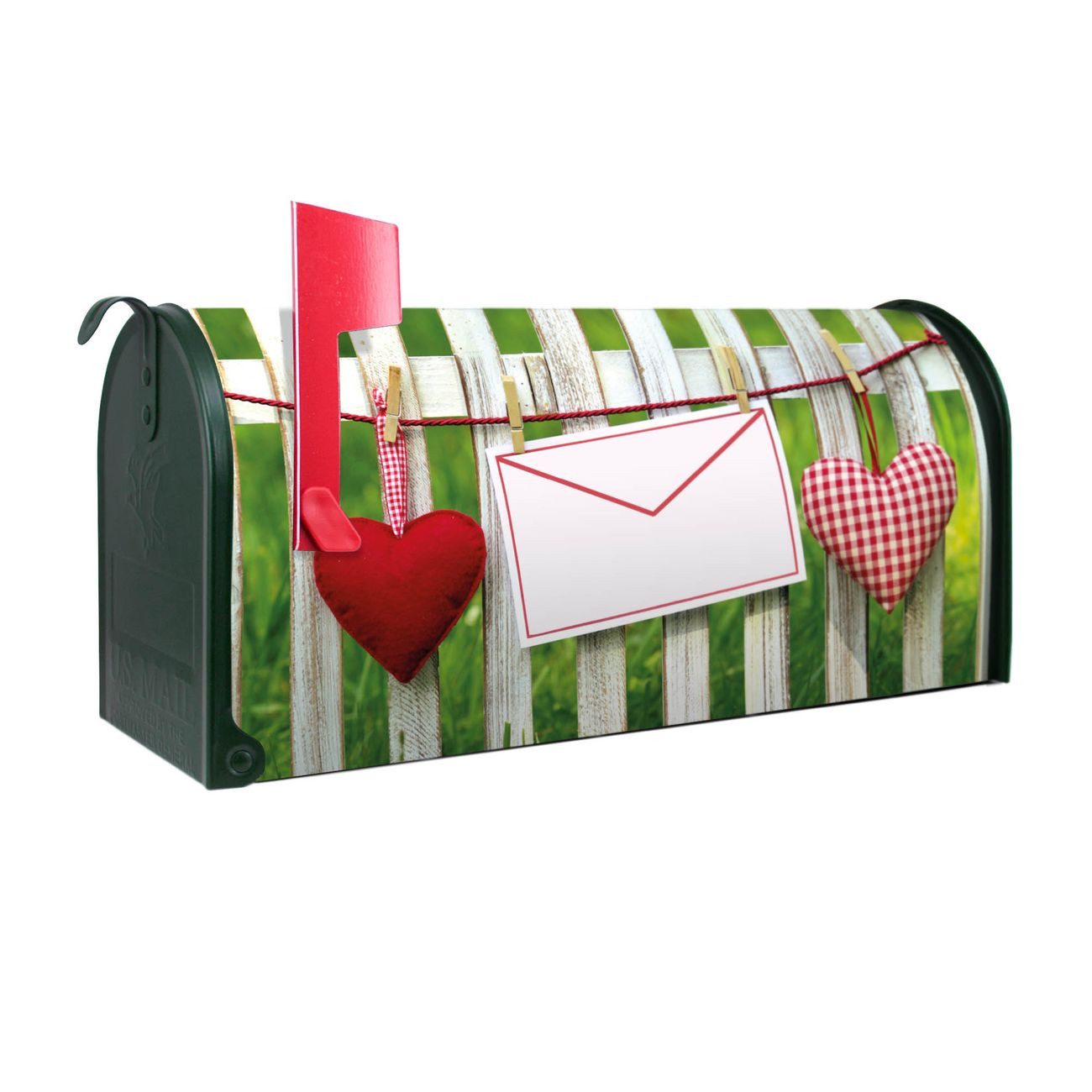 banjado Amerikanischer Briefkasten Mailbox Gartenzaun (Amerikanischer Briefkasten, original aus Mississippi USA), 22 x 17 x 51 cm