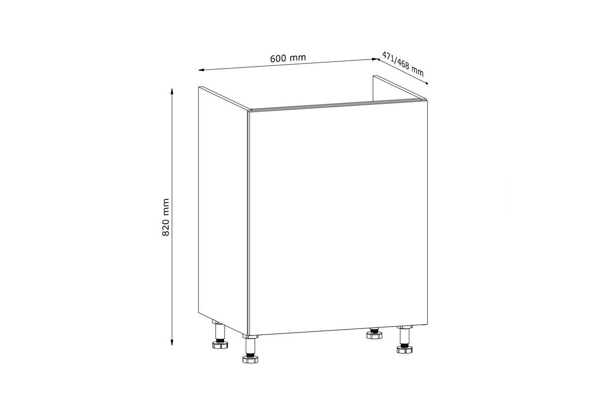 ROYAL24_MARKT Spülenunterschrank - Robuster Spülenunterschrank für optimalen Stauraum (Spülenunterschrank, 1-St., Langen D60Z) Beste Güte - Innovativ - Modern.