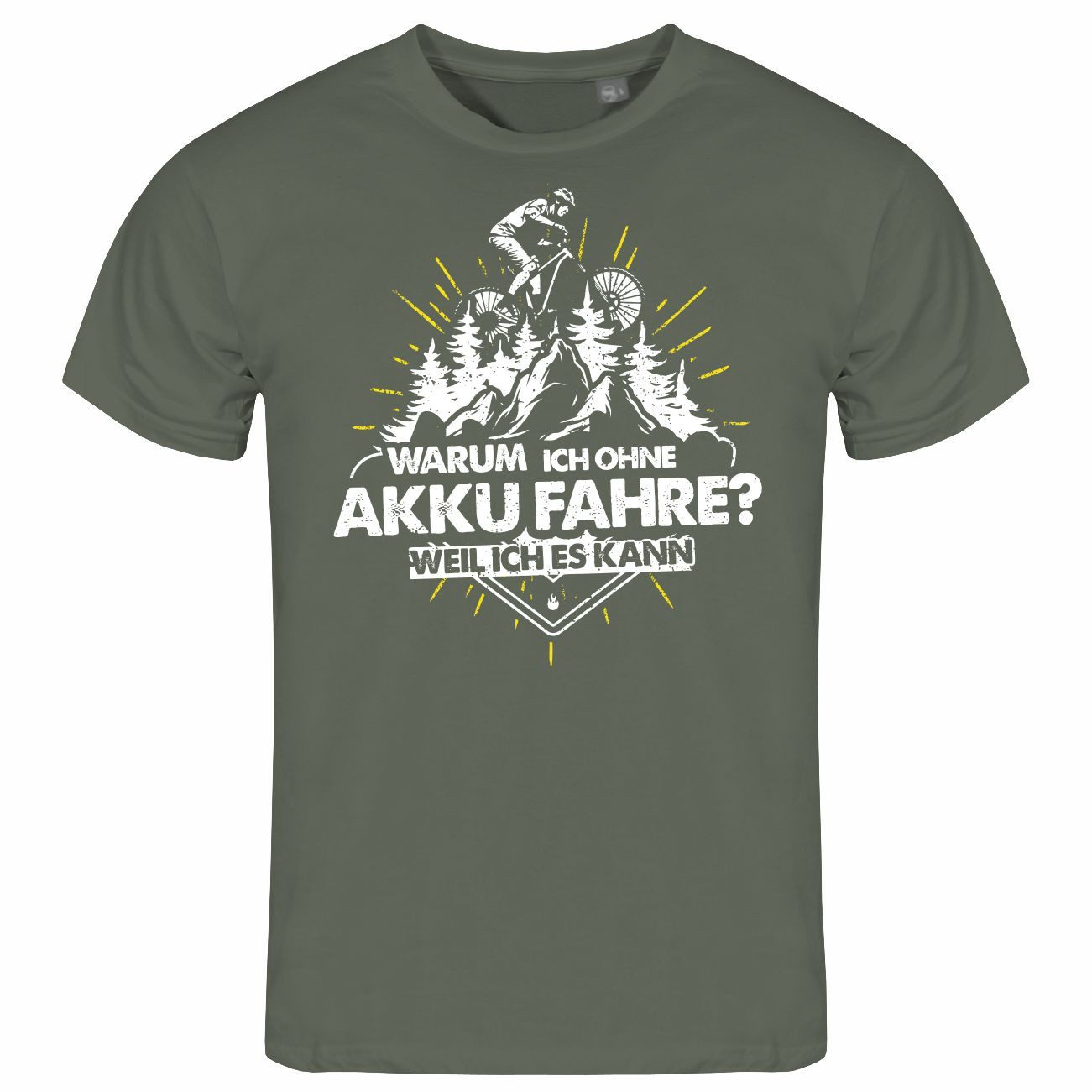 deinshirt Print-Shirt Herren T-Shirt Warum ich ohne Akku fahre - weil ich e günstig online kaufen