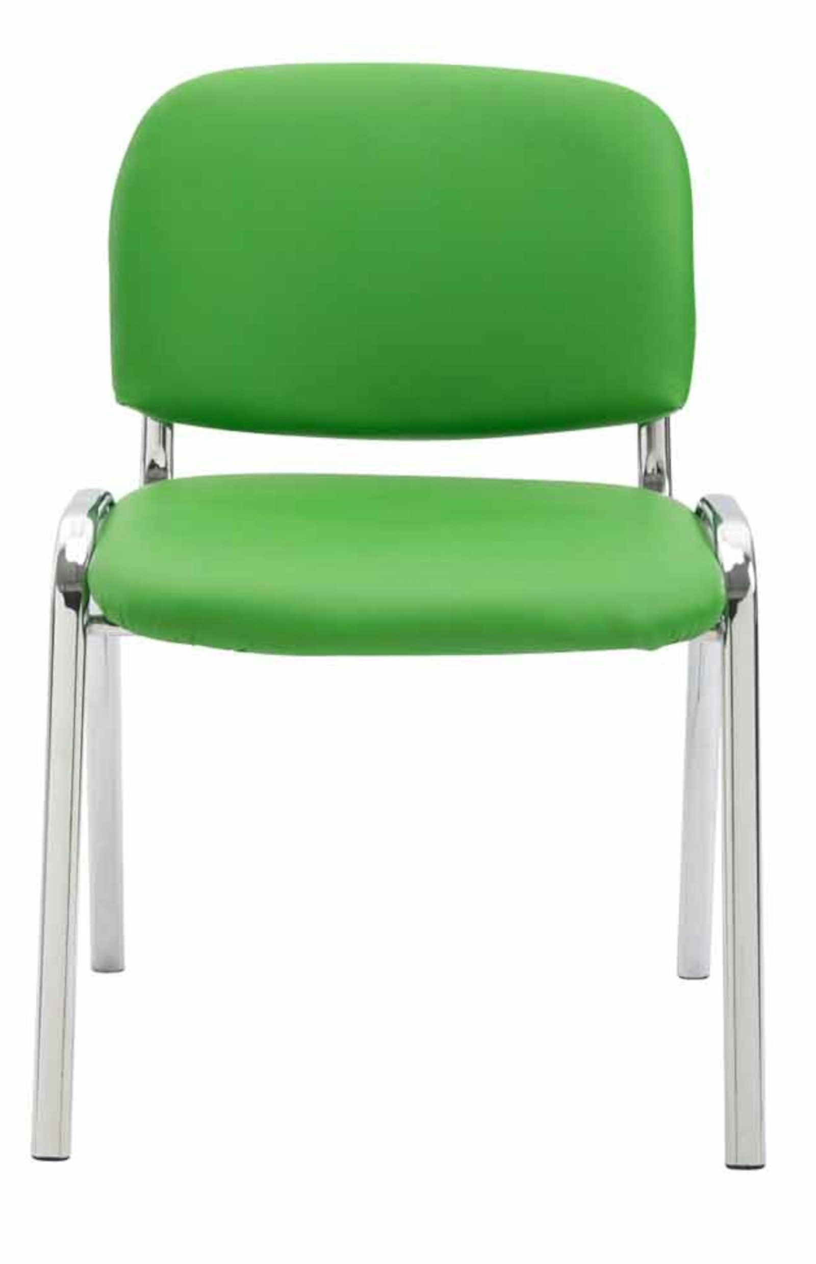 CLP Besucherstuhl Ken Chrom Kunstleder (4er Set), Gepolsterter Sitz