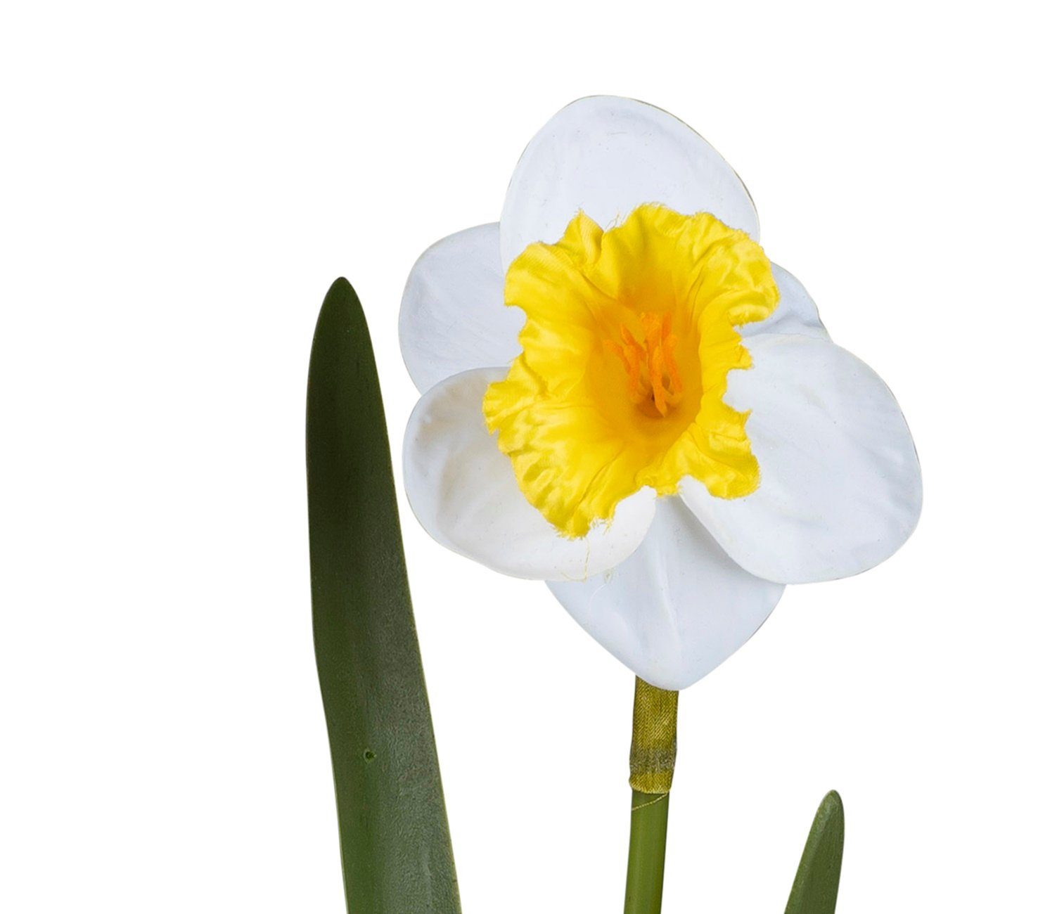 Kunstblume künstlicher blühende Narzisse gelb dekojohnson, weiß cm Höhe 44 44cm Kunstpflanze