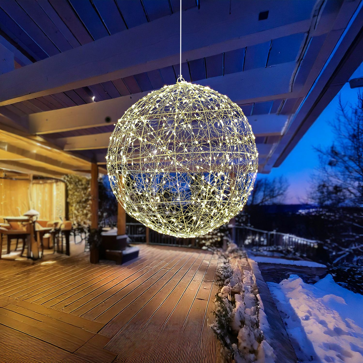 MARELIDA LED Kugelleuchte LED Drahtkugel Leuchtkugel 58cm 960LED Lichtkugel günstig online kaufen