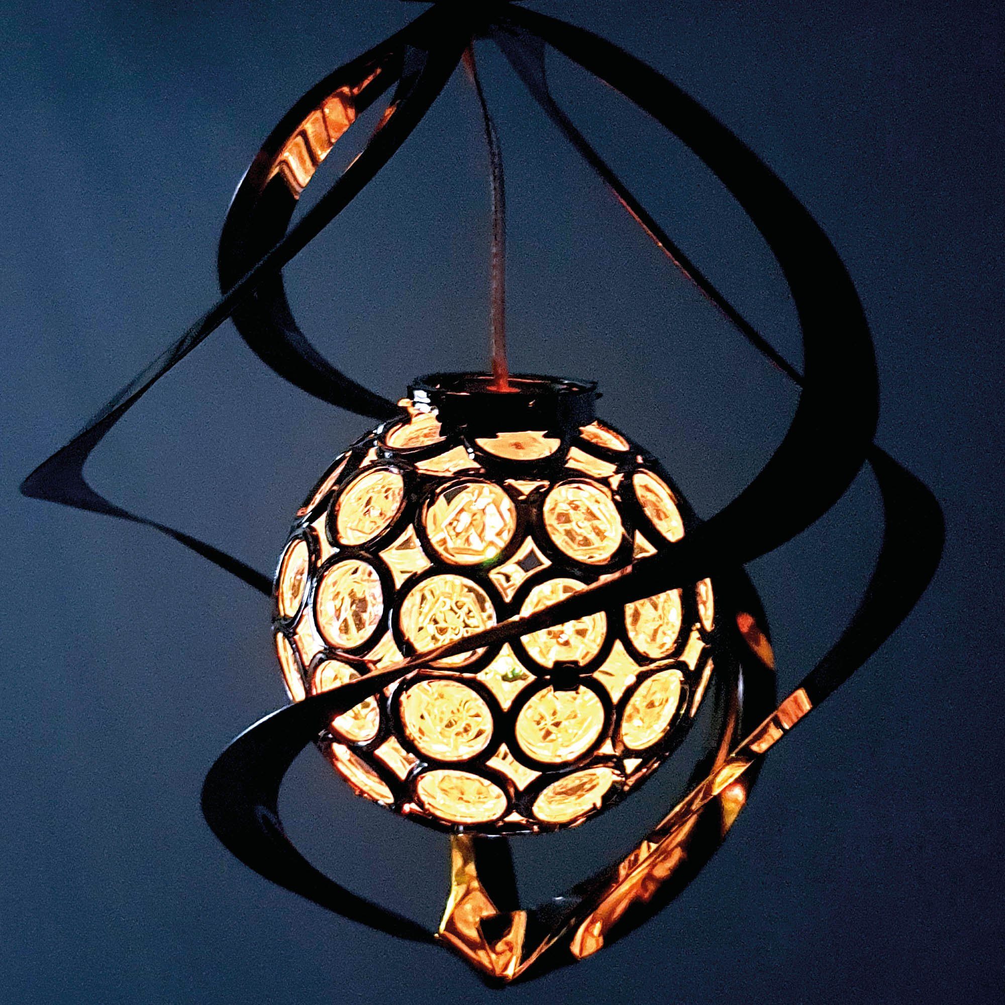 Bestlivings LED Lampion Solarleuchtkugel, LED fest integriert, Bunter Farbwechsel, LED festintegriert, Bunter Farbwechsel, LED Solarkugelleuchte (18cm)